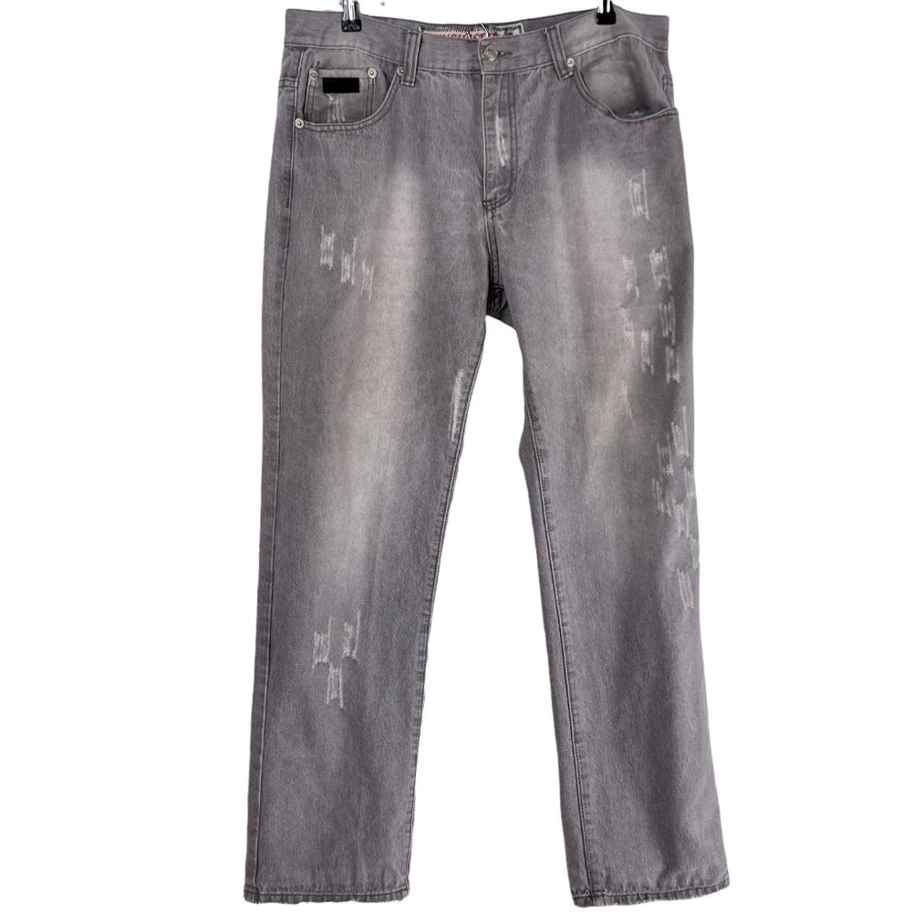Winchester American Legend Vintage Gray Distressed Straight Leg Jeans Size 38
